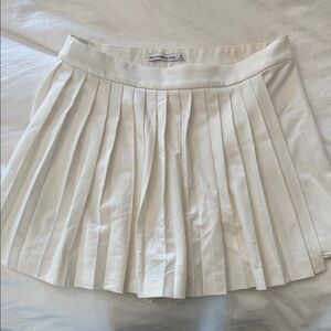 Abercrombie & Fitch White Pleated Skater Skirt
